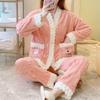 Pyžamo dámské podzimní/zimní korálové sametové Tlusté sametové teplé volné domácí oblečení