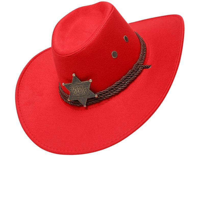 American western cowboy hat children's outdoor sunshade big brim riding hat showing face small retro sunscreen hat