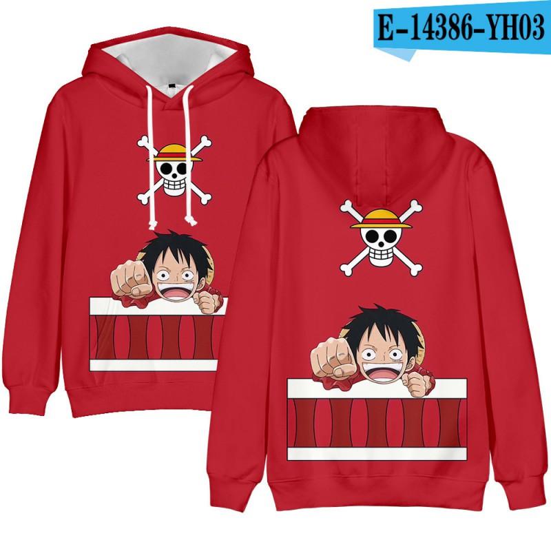 One Piece Anime Hoodie Men Digital 3D Print Loose Fit Long Sleeve Sweatshirt Fall Casual Wear