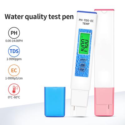Medidor de PH Digital 4 en 1 PH TDS EC TEMP Probador Retroiluminación Probador de Calidad del Agua Para Piscinas Agua Potable Acuarios