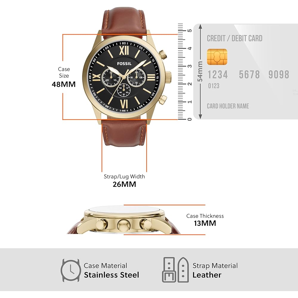 Flynn Chronograph Brown Leather Watch