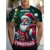 Christmas Men's T-Shirt Cute Santa Claus Pattern Short Sleeve T-Shirt Holiday Fashion Top Tees Casual Comfortable Men's Clothing