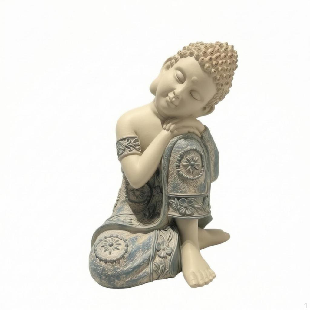 Sleeping Buddha Figurine Tranquil Statue Spiritual Decor for Meditation Space, Tea