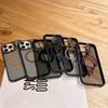 Fashion Double Color Magnetic Stand Transluncy Case For iPhone 16 15 14 13 12 11 Pro Max Plus Magsafe Spli Color Matte Cover