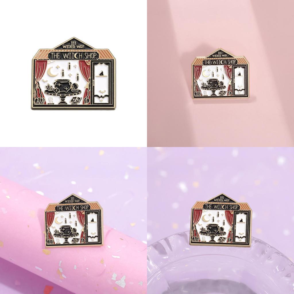 Bat Cartoon Unique Crystal Moon Wand Brooch Fun Metal Badge For All Occasions