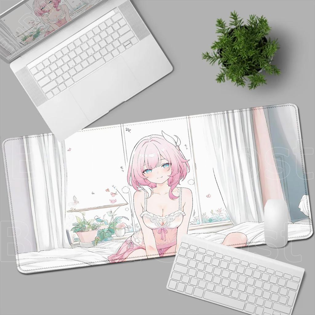 New Pretty Anime Girl Cyrene Mouse Pad Pink Cute Honkai Star Rail Desk Mat Laptop Gaming Mousepad Keyboard Desktop Table Mat XXL