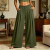 Women's Casual Retro Wide Leg Pants with Pockets for Everyday Wear