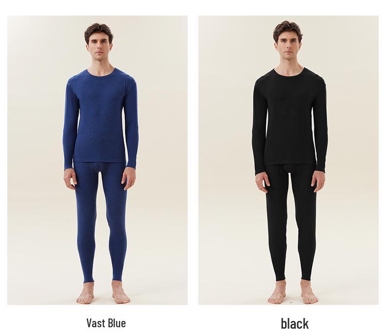 Men's Warm Cashmere Underwear Set: Autumn/Winter Flannel Base Layer with Knee Pads