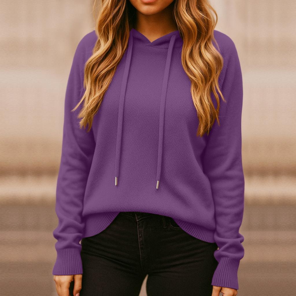 Hanorac pentru femei, Pulover tricotat, Pulover casual cu glugă