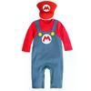 Super Mario Luigi Cosplay Romper Jumpsuit Hat Set Birthday CostumeA