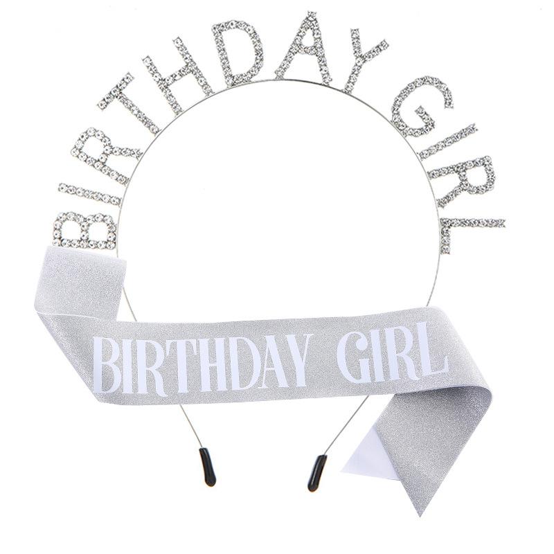 European and American Fashion Birthday Party Girl Headband Belt BIRTHDAY GIRL Headband Headdress Shoulder Strap Etiquette Belt 2026