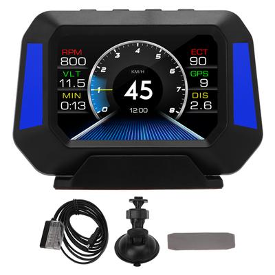 Araba Akıllı Gösterge 3in Dijital Hız Göstergesi Araba HUD Ekranı OBD2+GPS Modu Eğim Ölçer Pusula Hız Takometre Uyarı ile