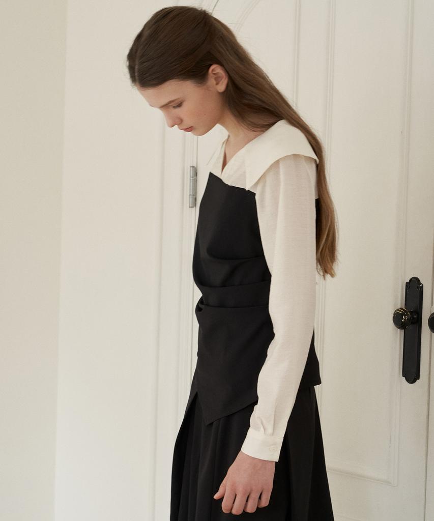 Peullobeu Soft Draping Blouse(Bk)