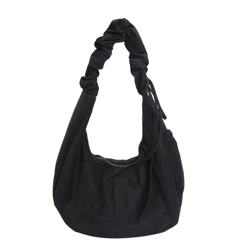 Simple and large-capacity pleated bag, new shoulder bag, cloud bag, fashionable small carry, portable messenger bag.