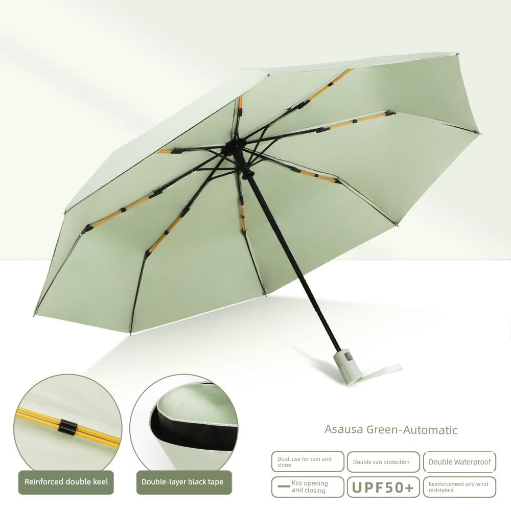 Double-Layer Umbrella for Both Rain and Sun, Reinforced Folding Umbrella for Men and Women, Fully Automatic, Super Strong Sun Protection and Uv