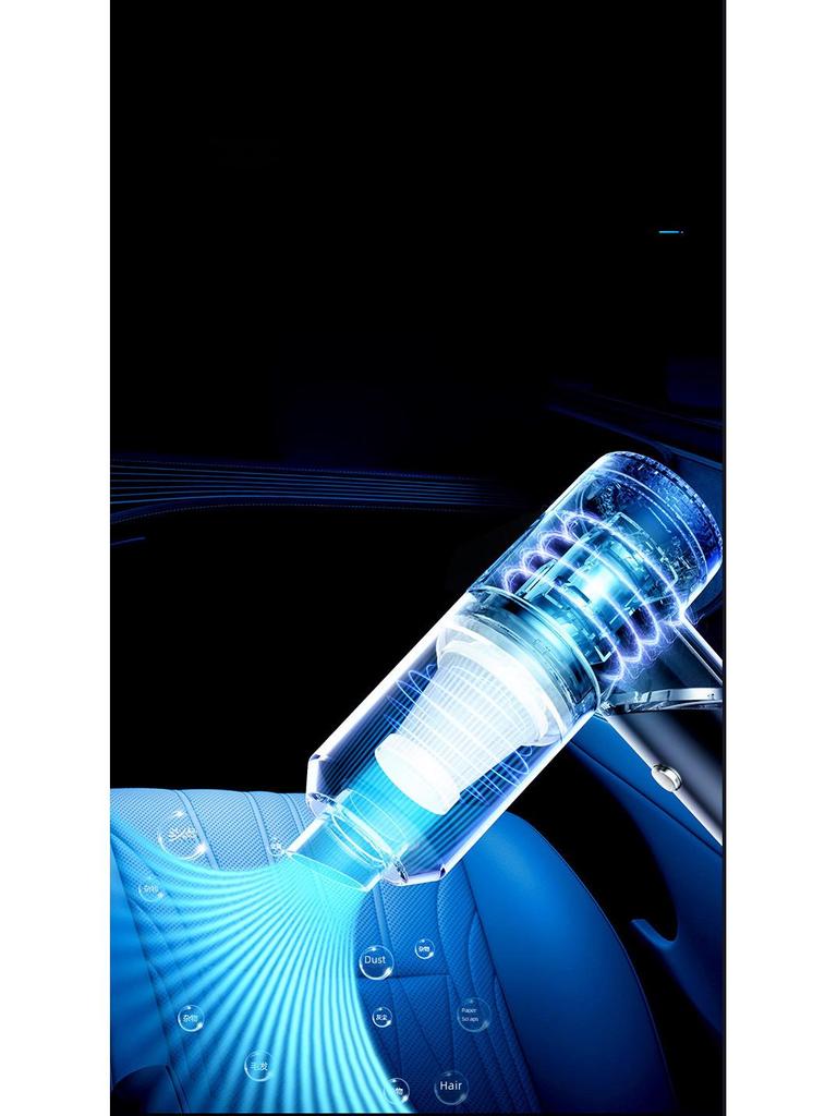 Portable Wireless Car Vacuum Cleaner with USB Charging and Brush Attachment