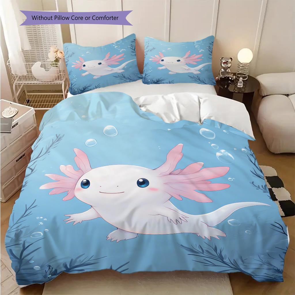 Salamander Pattern Bedding Quilt Set Quilt Cover Pillowcase Home Decoration Birthday Gift (1 * duvet cover + 2 * pillowcase, without core)