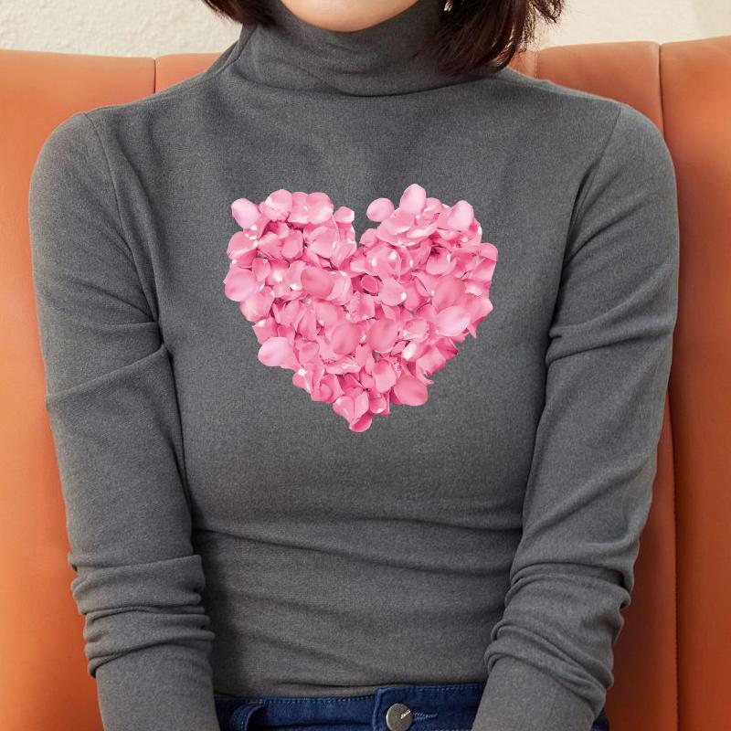 Valentine'S Day Iron On Patches Realistic Pink Flower Heart Patch For Clothing Washable Diy Iron On Garment Accessory New Heat Transfer