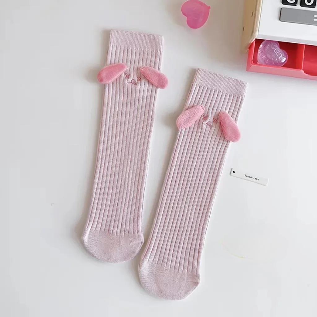 Children Baby Girls Knee High Long Socks Cotton Cute 3D Dog Ear Socks Kid Spring Clothing for Boy Girl Toddler Stockings