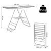 Clothes Airer 1.48 M Drying Length Portable Standing Dryer with Telescopic Rods, Wing Clothes Airer Clothes Dryer for Indoor and Outdoor, Silver+White