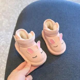 Kids Shoes Winter  Girls Cotton Boots Comfor Girls' Shoe Anti Slip Childs Cotton Shoes Soft Soled Baby Walking Shoe