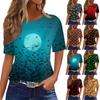 Dame Moteable Casual Kortermet Halloween-trykk Rund Hals Pullovertopp