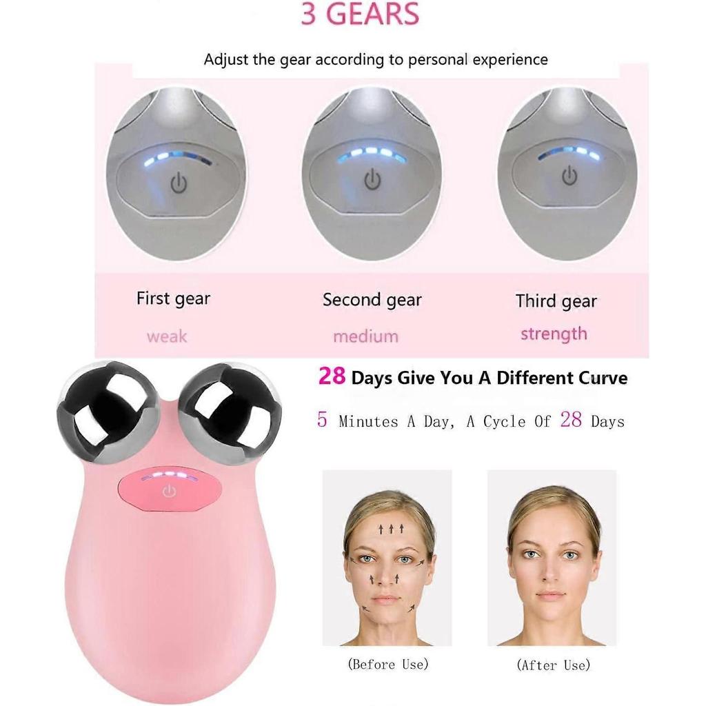 Microcurrent Facial Massager, Face Lift Massager, Skin Rejuvenation, Y Shaped 3D Roller Device, Anti Wrinkle Facial Massager
