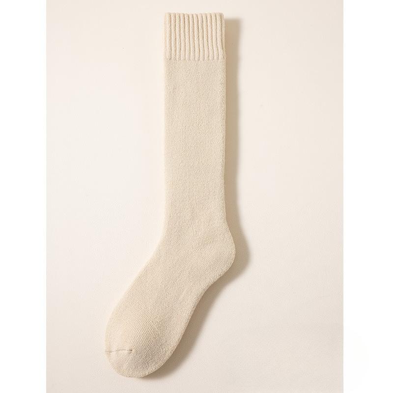 Women's Calf Socks for Autumn and Winter Warmth, Thickened and Fleece Socks, Cashmere Fleece High Thigh-high Long Socks, Knee-length Wool Socks