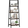 YIJIALEA Ladder Shelf, 4-Tier Leaning Ladder Bookshelf, Rustic and Wood Ladder Shelf Bookcase, Industrial Ladder Shelf Storage Rack for Home Office,