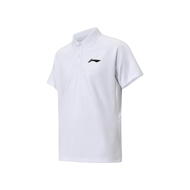 Li Ning Badminton Series Simple Thin Brand Logo Comfortable Casual Sports Polo Shirt Unisex Tops White APLU961-2
