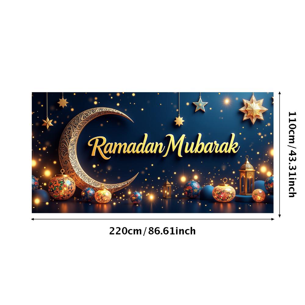 

Банер «Рамадан Мубарак» Ісламський Фестиваль Ліхтар Місяць Фон для Прикраси Ід Фото Реквізит Постачання для Вечірки на Заході Рамадан