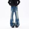 High Street Wide Leg Jeans Men's Washed Crease High Waist Loose and Skinny Versatile Straight Floor Pants Men's
