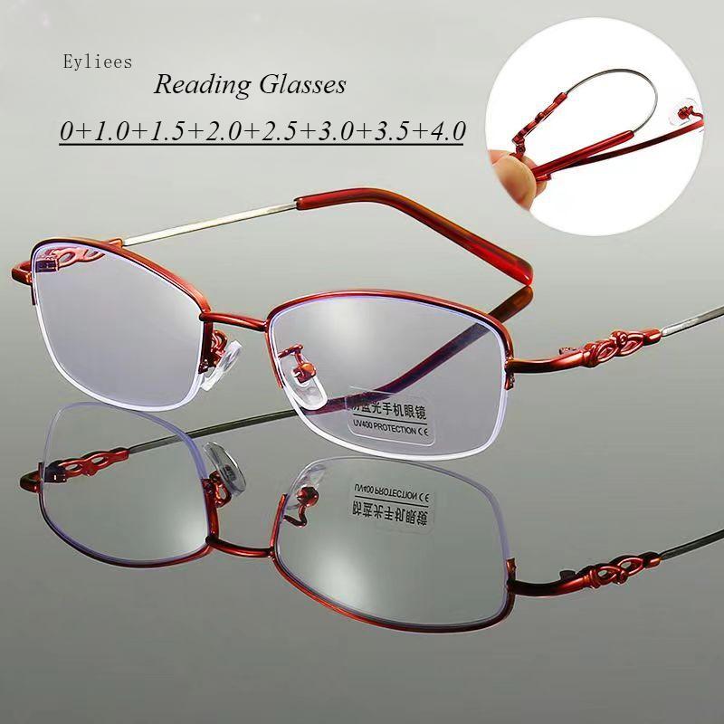 Unisex Titanium Alloy Rimless Reading glasses , Women High Definition Anti Fatigue Ultralight Frameless Presbyopia Eyewear