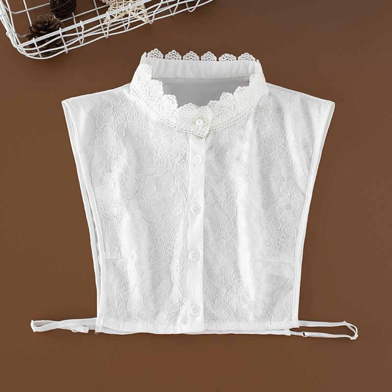 New Fake Collar Shirt Women White Lapel Ruffles Stand False Collar Woman Girls Detachable Collar Lace Removable Half Shirt