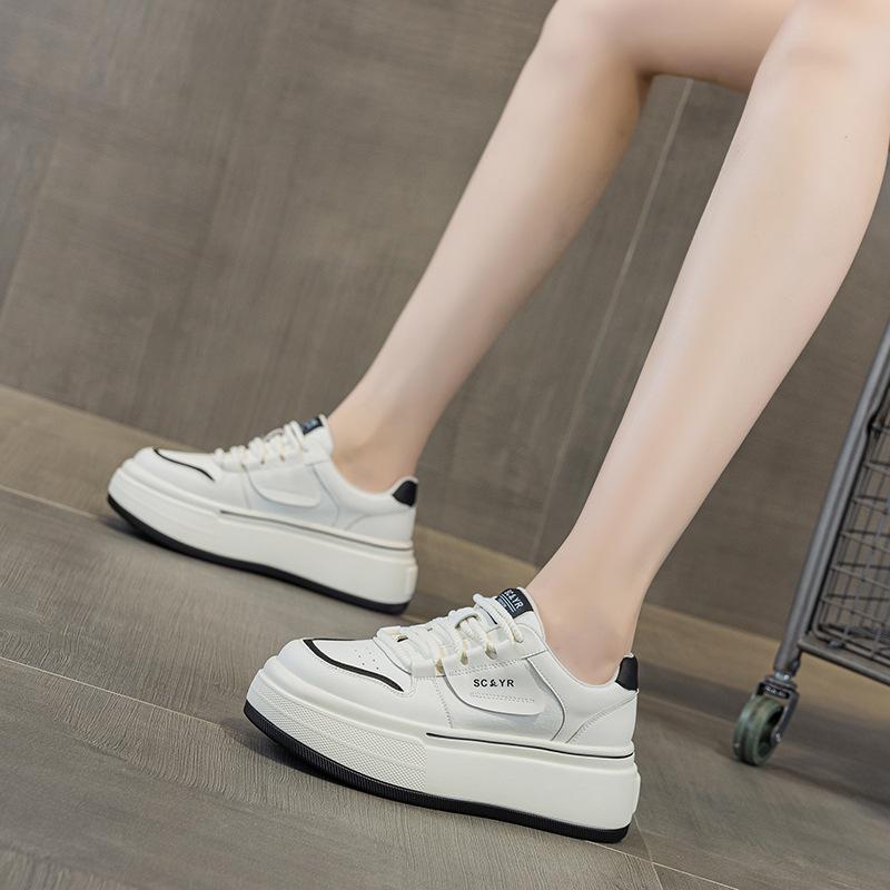 Platform White Shoes Women's 2025 Spring New Internet Celebrity Ankara Red Casual Fashion Sports Board Shoes Student Women's Shoes