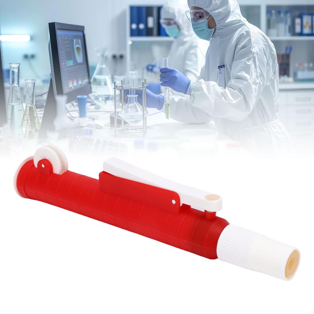 Pipette Pump 25ml Red Easy Liquid Transfer   Dispensing Pipette Pump for Laboratory Research