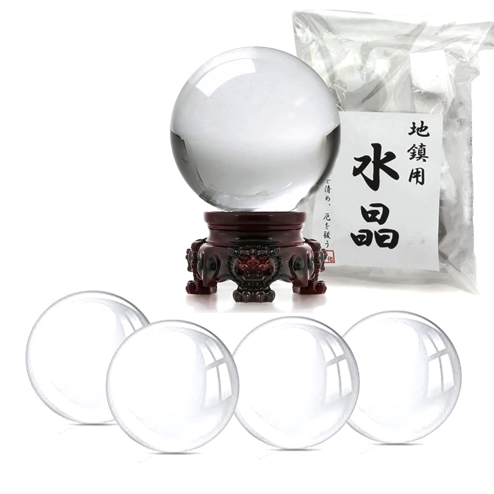 

Set of 5 Earthen Crystal Round All Natural Crystal Highly Carefully Natural Authentic a Feng Shui Essentials for Home and Good Decorative Ornaments of