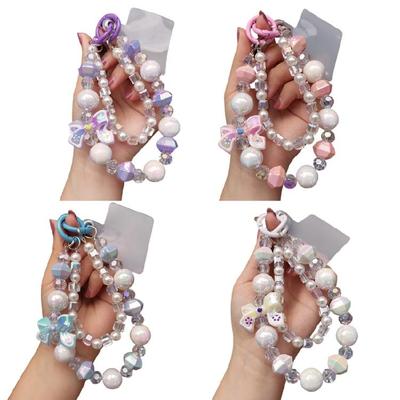 Trendy Handcrafted Phone Wrist Strap Beaded Nonslip Design Phone Lanyard Accessory Phone Hanging Ornament for Women