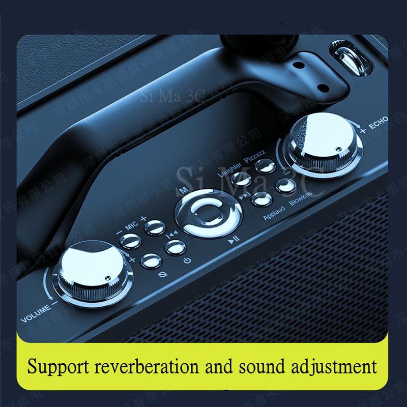 New Outdoor Portable 80W High-power Sound Card Tuning TF U Disk Karaoke Wireless Microphone Bluetooth Audio Square Dance Speaker