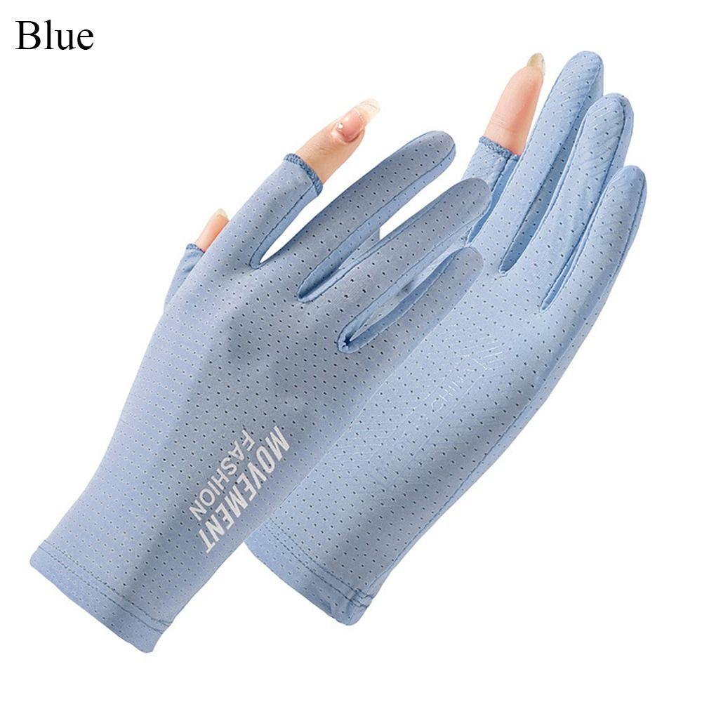 Ice Silk Sun Protection Gloves Elastic Cycling Driving Gloves Fashion Sunscreen Gloves  Women Girls