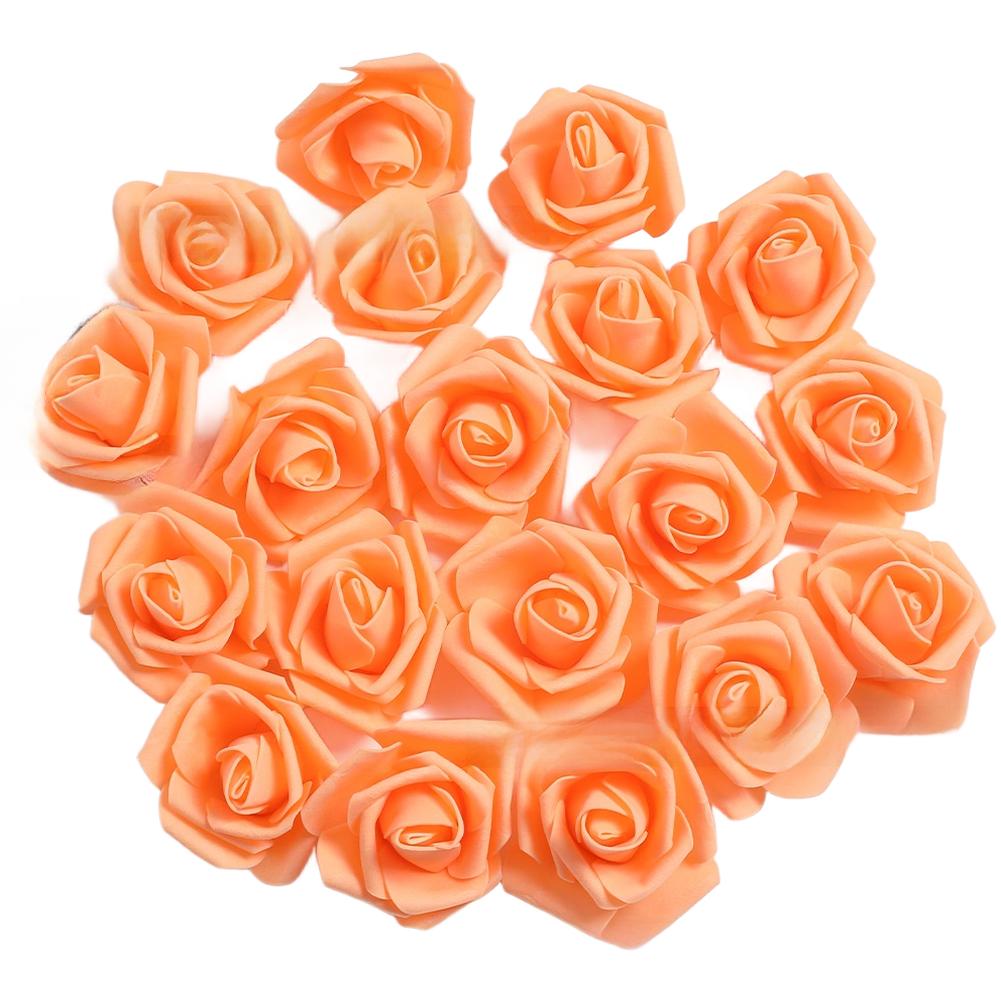 20 Pcs 7cm Foam Rose Head Artificial Flowers For Wedding Party Home Decor DIY Crafts Simulated Rose Accessories