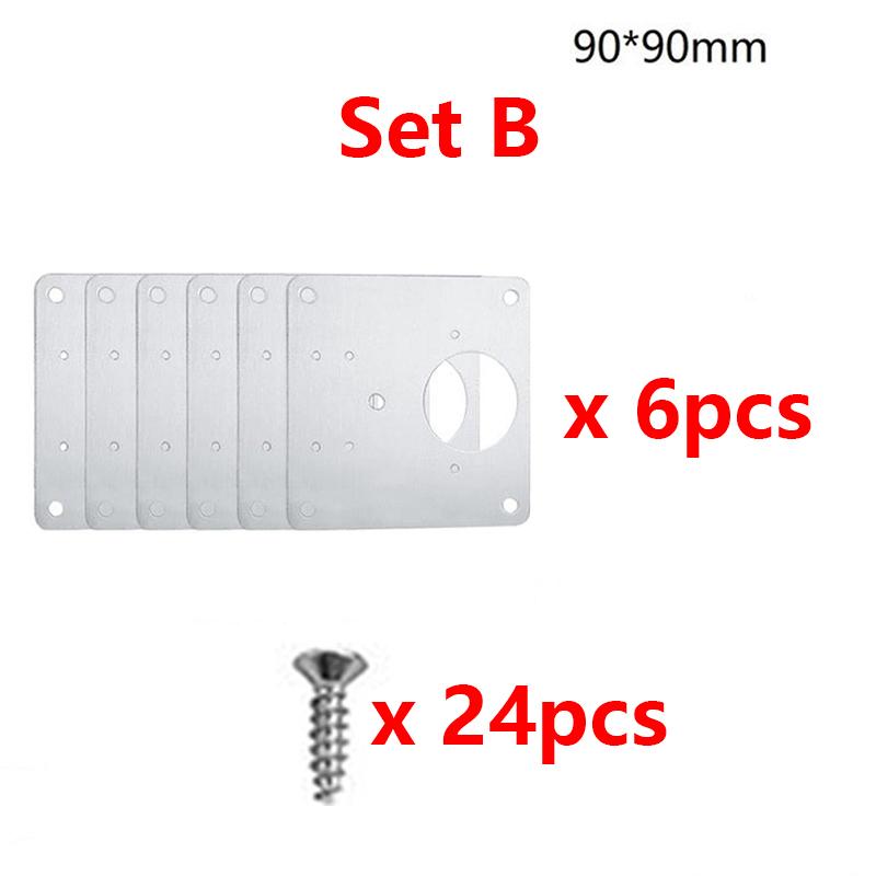 Cabinet Hinge Hole Repair Kit Stainless Steel Hinge Fixing Plate Kit Wardrobe Cupboard Hinges Board Reinforced Mounting Bracket