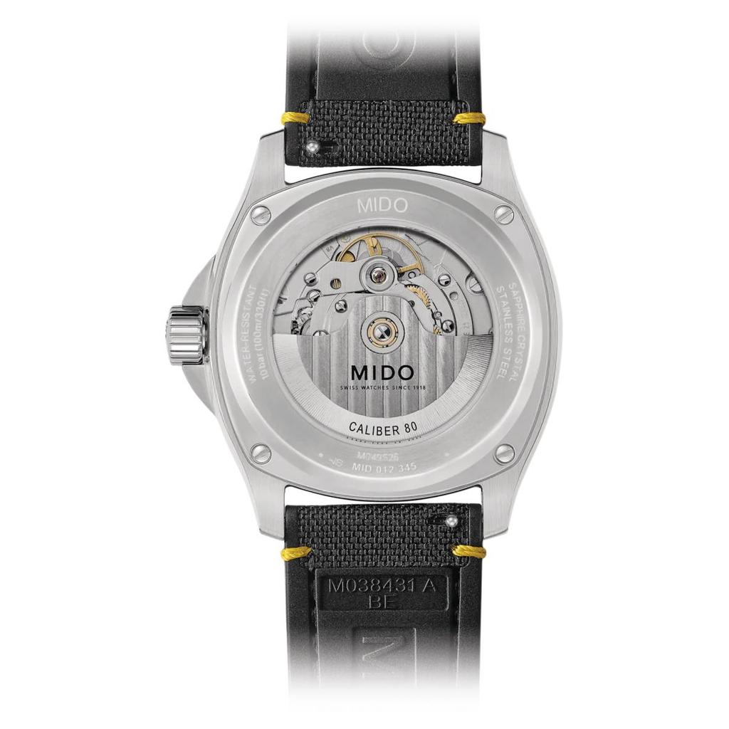MIDO Helmsman Automatic Mechanical Movement 100 Meters Waterproof Unisex 39.2*40mm Gray Dial Stainless Steel Case Fabric Strap M049.526.17.081.01