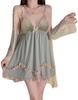 YANGRONG Nightgown and Pajama Long Sleeve Sexy Cute Princess Perfect for and Summer Size Women's 2-Piece Set, Loungewear, Camisole, Nightgown, V-Neck,