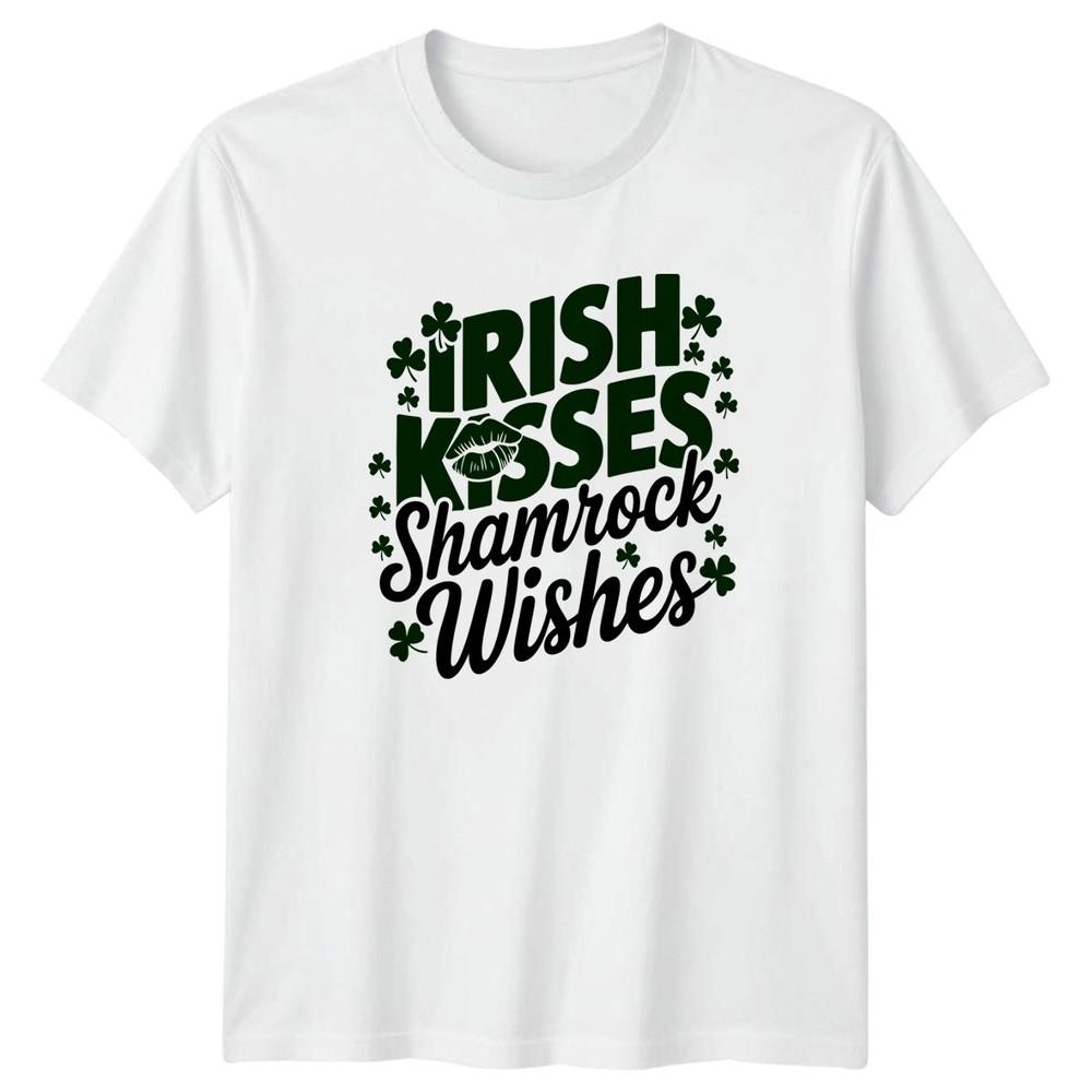 Irish Kisses Shamrock Wishes TShirt St Patricks Day Celebration Gift For Him S