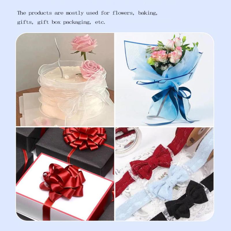 1 Roll Plain Fishtail Yarn Ribbon For Wedding Invitation Flower Bouquets Birthday Party Cake Gifts Packaging Lace Ribbon Decor