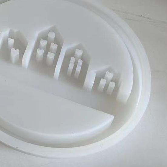 Silicone House Mold Architectural Shape Mold Mold Resin Construction Circle Candle Heat-Resistant DIY Craft