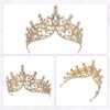VOCOSTE Crown Tiara for Hair Gold and White Women, Princess, Bride, Wedding, Party, Cosplay, Accessory,