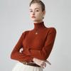 Women's Cashmere High Neck Slimming Sweater - Long Sleeve, Warm, Elegant Autumn/Winter Knitwear Top