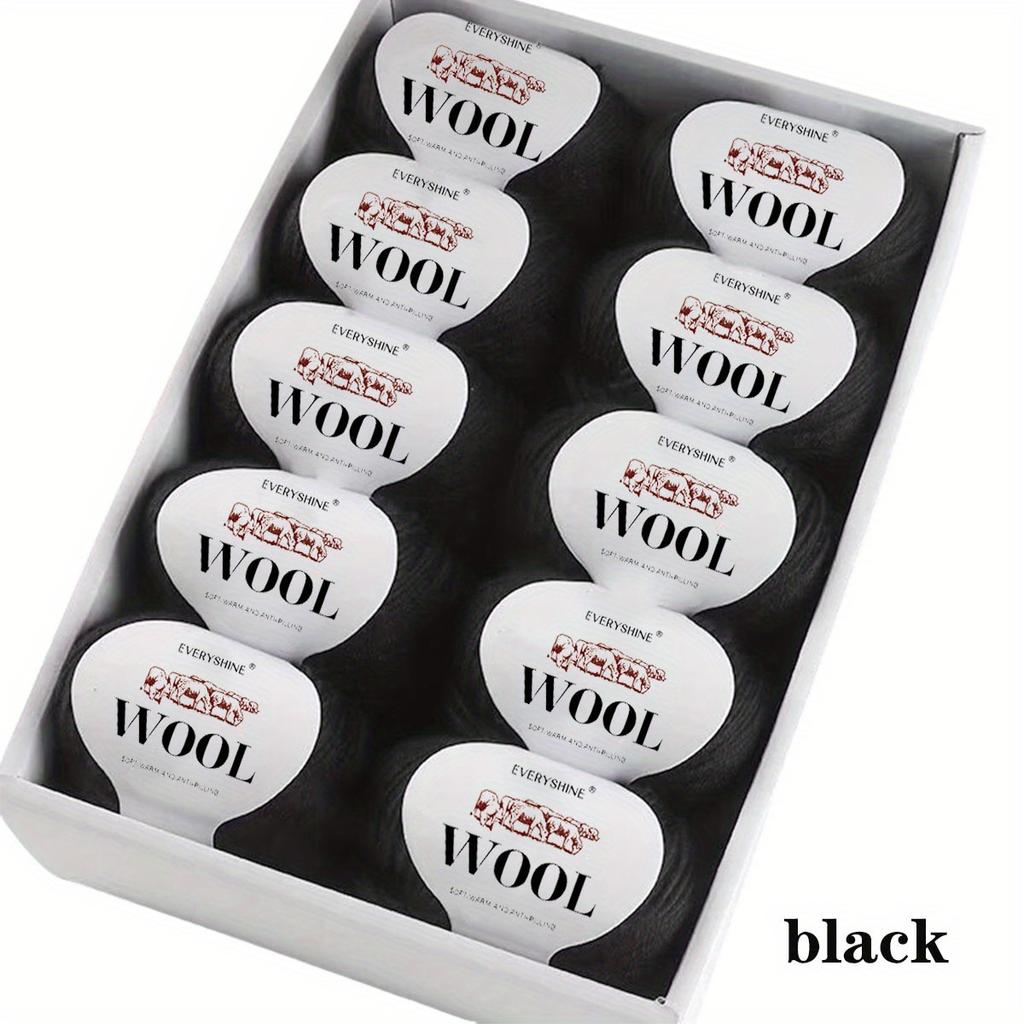 10-Pack Wool Blend Yarn Medium-Fine 80% Wool 20% Polyester Multi-Color Assortment for Knitting & Crochet Soft & Warm 500g Total